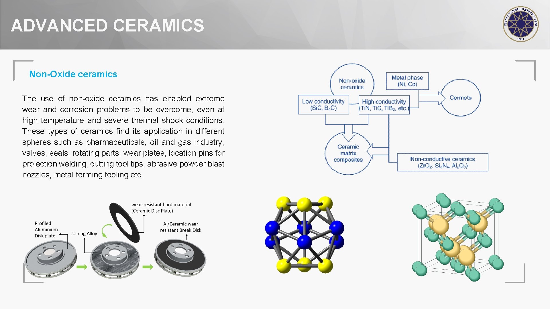 ADVANCED CERAMICS Non-Oxide ceramics The use of non-oxide ceramics has enabled extreme wear and