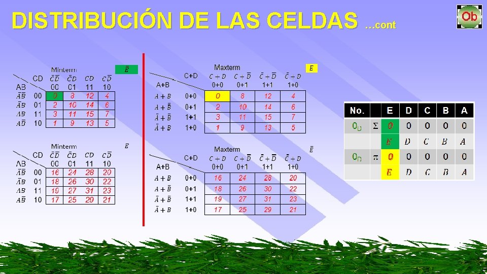 DISTRIBUCIÓN DE LAS CELDAS …cont 
