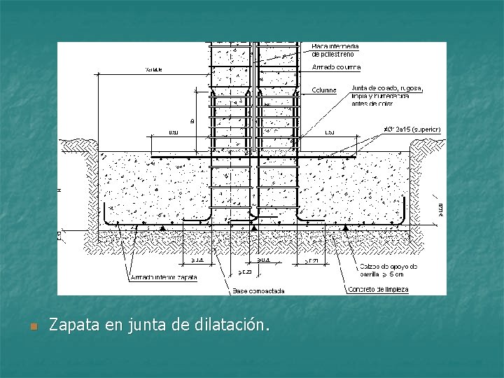 n Zapata en junta de dilatación. 