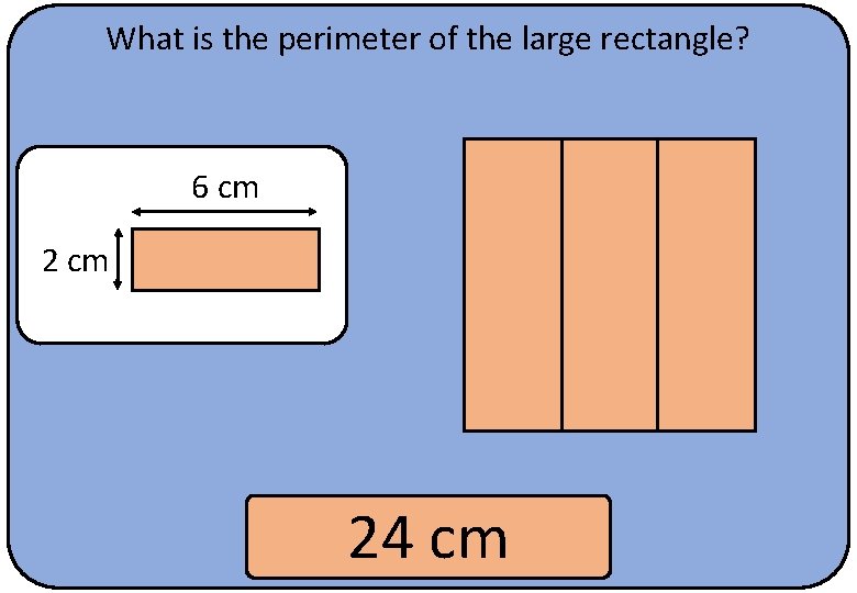 What is the perimeter of the large rectangle? 6 cm 24 cm 