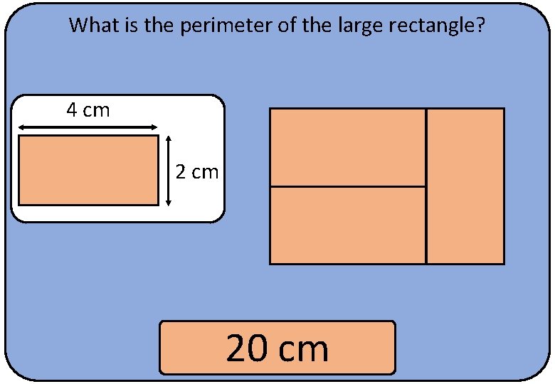 What is the perimeter of the large rectangle? 4 cm 20 cm 