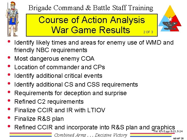 Brigade Command & Battle Staff Training Course of Action Analysis War Game Results 2