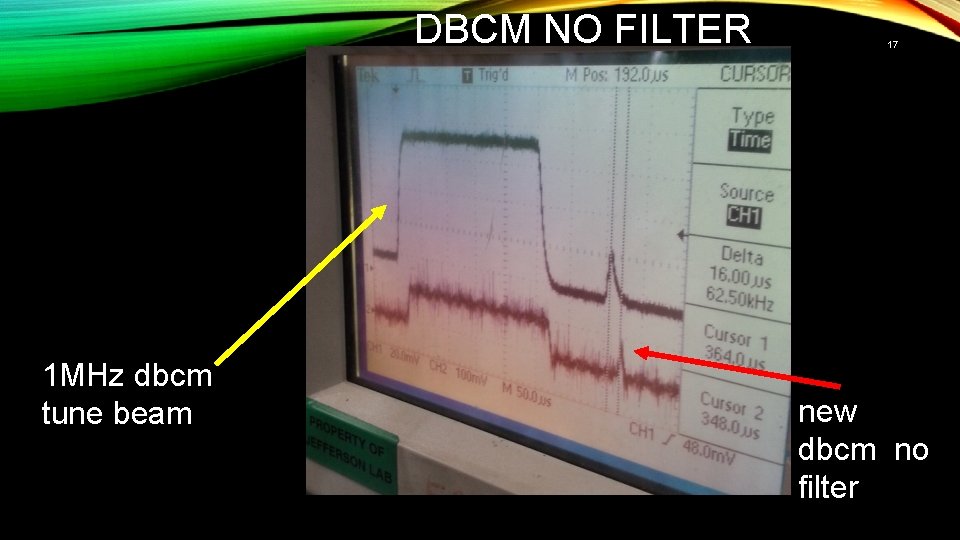 DBCM NO FILTER 1 MHz dbcm tune beam 17 new dbcm no filter 