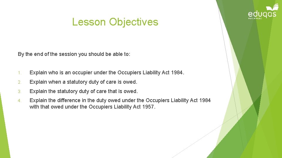 Lesson Objectives By the end of the session you should be able to: 1.