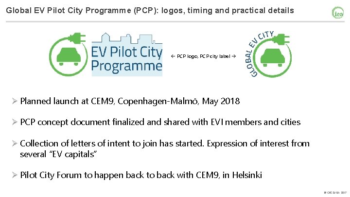 Global EV Pilot City Programme (PCP): logos, timing and practical details PCP logo, PCP