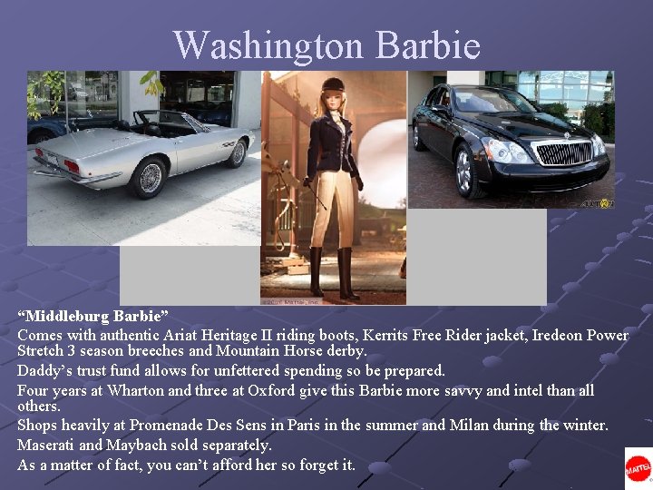 Washington Barbie “Middleburg Barbie” Comes with authentic Ariat Heritage II riding boots, Kerrits Free