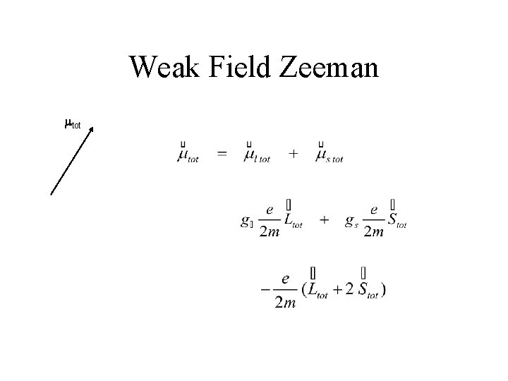 Weak Field Zeeman mtot 