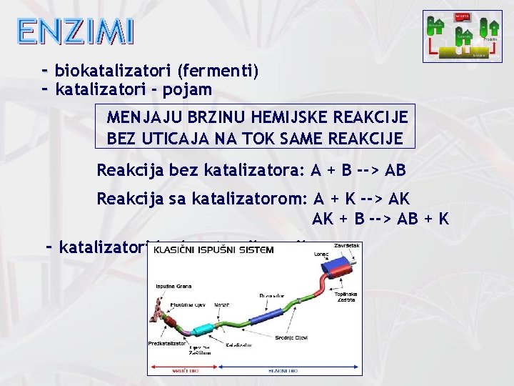 - biokatalizatori (fermenti) - katalizatori - pojam MENJAJU BRZINU HEMIJSKE REAKCIJE BEZ UTICAJA NA