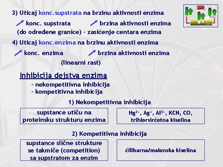 3) Uticaj konc. supstrata na brzinu aktivnosti enzima konc. supstrata brzina aktivnosti enzima (do