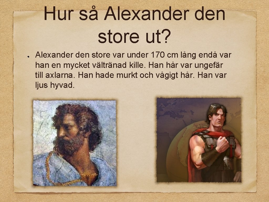 Hur så Alexander den store ut? Alexander den store var under 170 cm lång