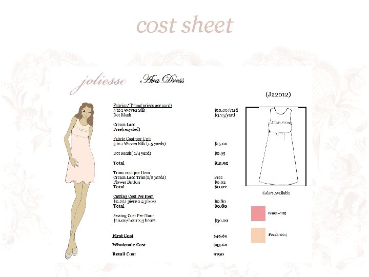 cost sheet 