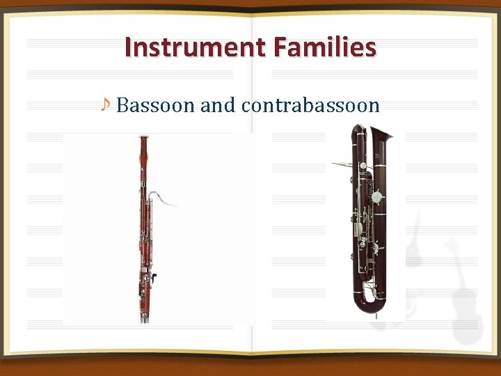 Instrument Families Bassoon and contrabassoon 