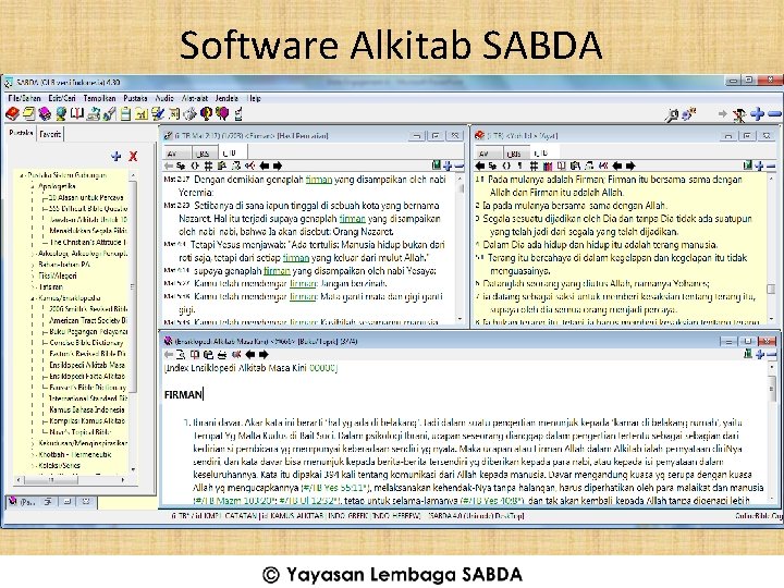 Software Alkitab SABDA (C) YLSA 2014 