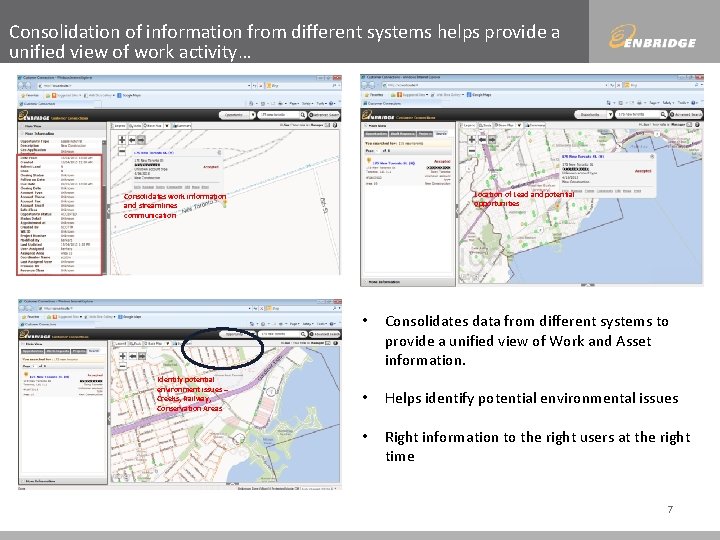 Consolidation of information from different systems helps provide a unified view of work activity…