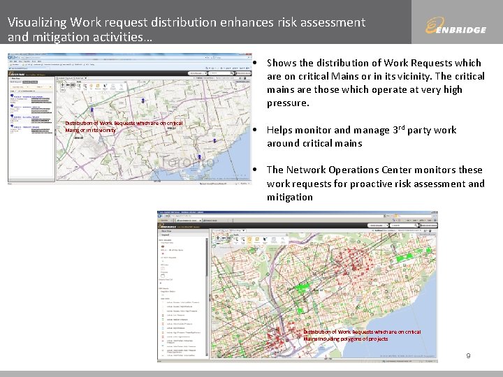 Visualizing Work request distribution enhances risk assessment and mitigation activities… • Shows the distribution