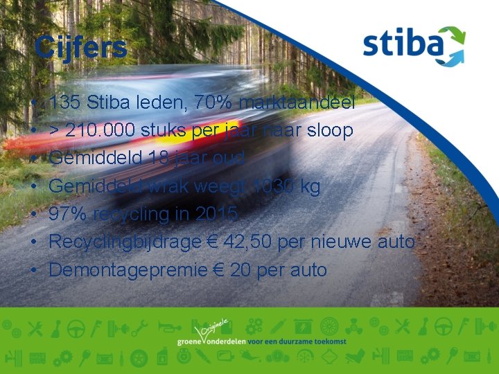 Cijfers • • 135 Stiba leden, 70% marktaandeel > 210. 000 stuks per jaar