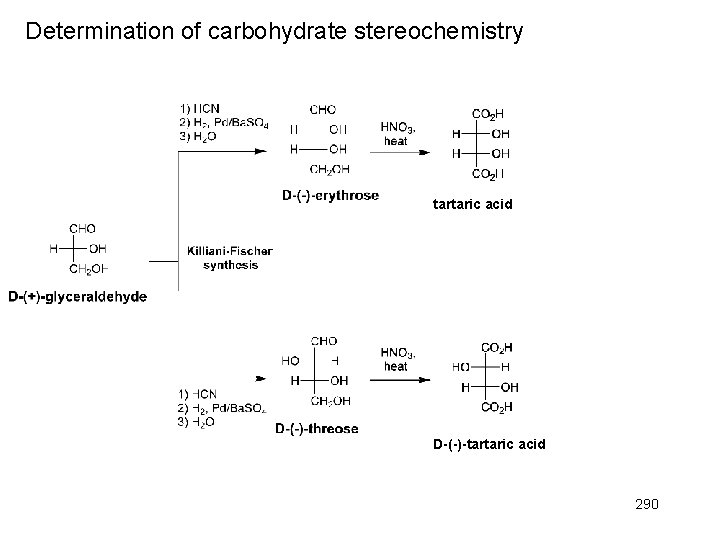 Determination of carbohydrate stereochemistry tartaric acid D-(-)-tartaric acid 290 