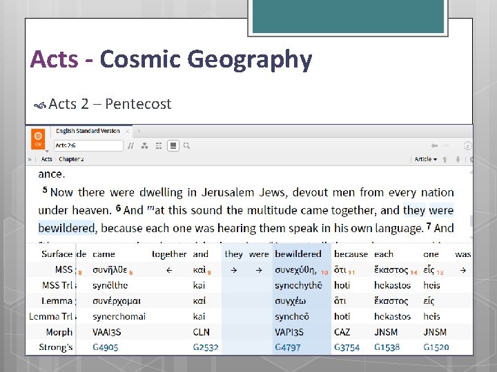 Acts - Cosmic Geography Acts 2 – Pentecost 