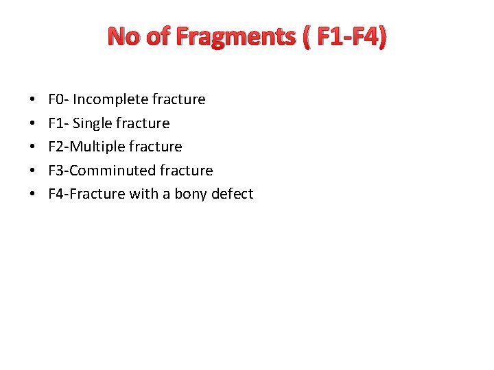 No of Fragments ( F 1 -F 4) • • • F 0 -
