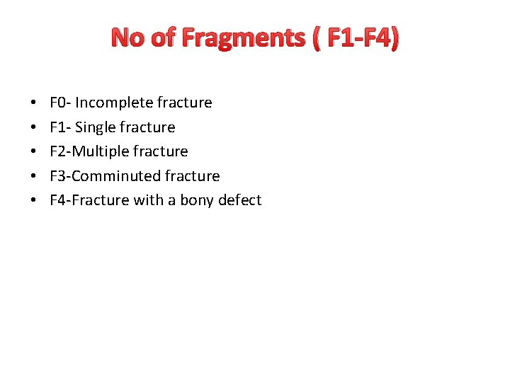 No of Fragments ( F 1 -F 4) • • • F 0 - No of Fragments ( F 1 -F 4) • • • F 0 -