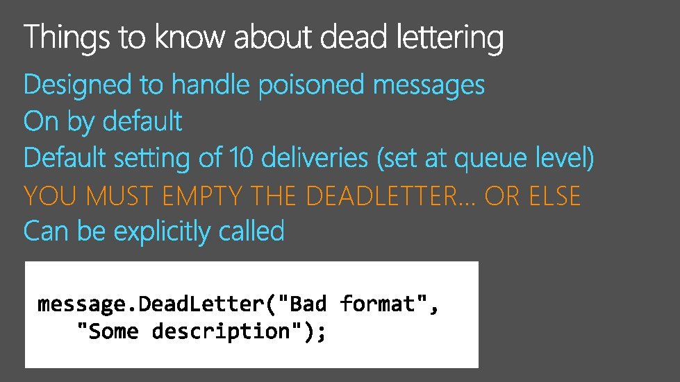 YOU MUST EMPTY THE DEADLETTER… OR ELSE 