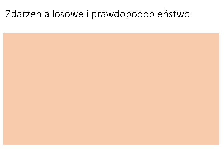 Zdarzenia losowe i prawdopodobieństwo 