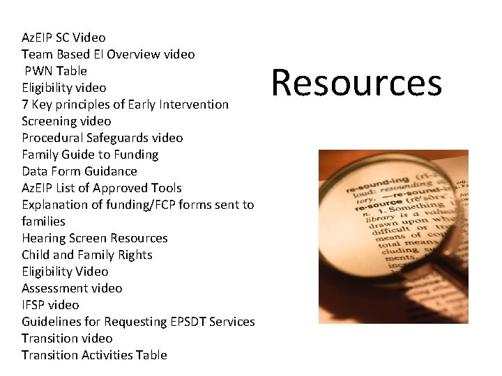 Az. EIP SC Video Team Based EI Overview video PWN Table Eligibility video 7