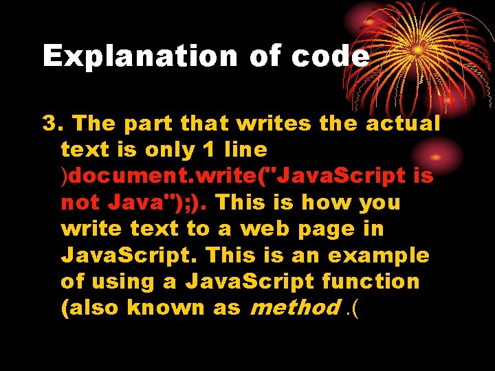 Explanation of code 3. The part that writes the actual text is only 1