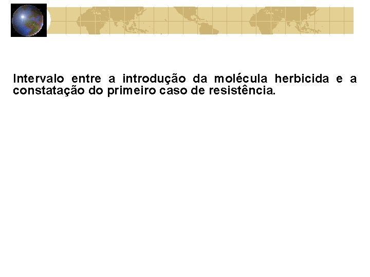 Intervalo entre a introdução da molécula herbicida e a constatação do primeiro caso de