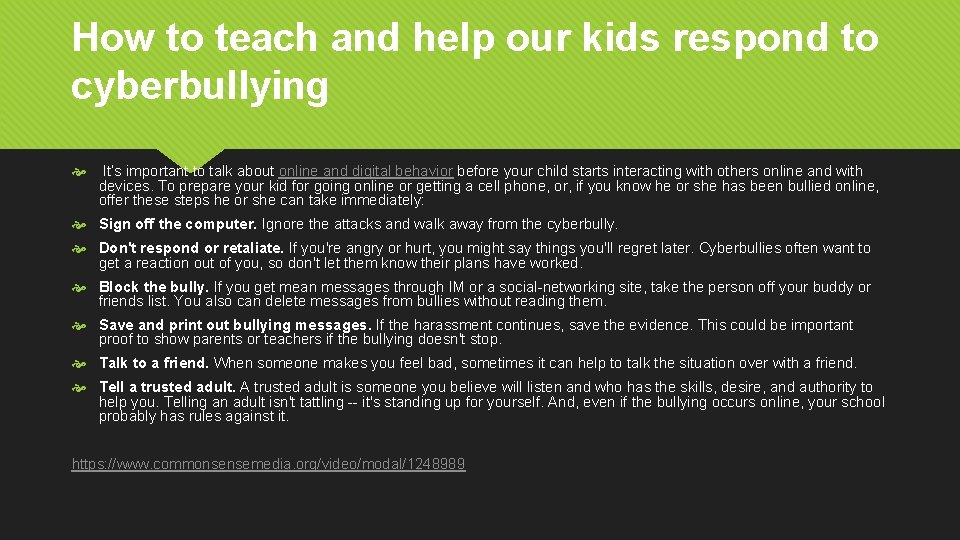 How to teach and help our kids respond to cyberbullying It’s important to talk