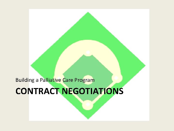 Building a Palliative Care Program CONTRACT NEGOTIATIONS 