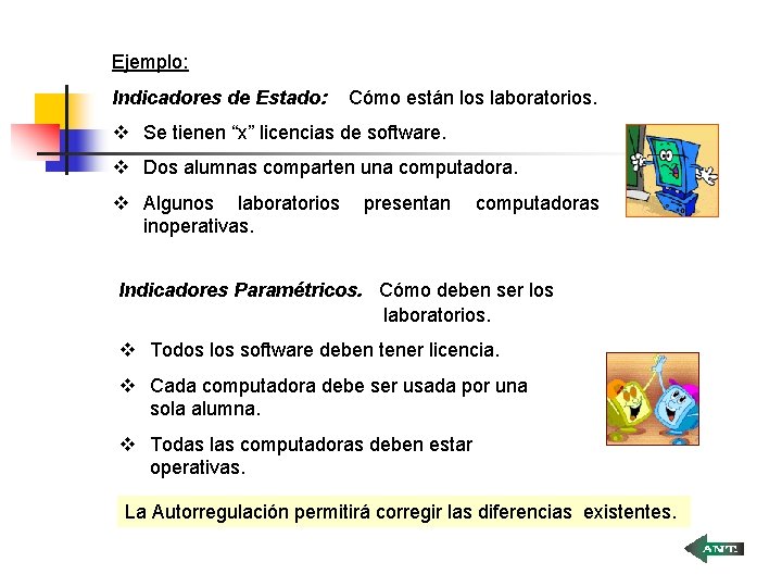 Ejemplo: Indicadores de Estado: Cómo están los laboratorios. v Se tienen “x” licencias de