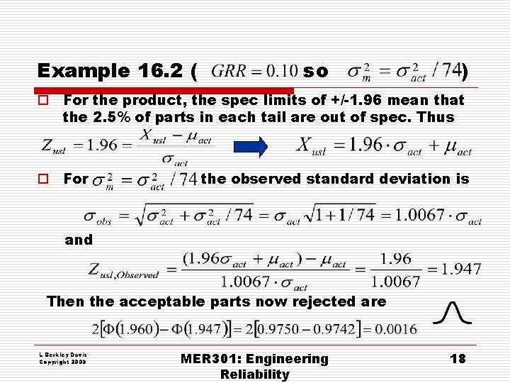 Example 16. 2 ( so ) o For the product, the spec limits of Example 16. 2 ( so ) o For the product, the spec limits of