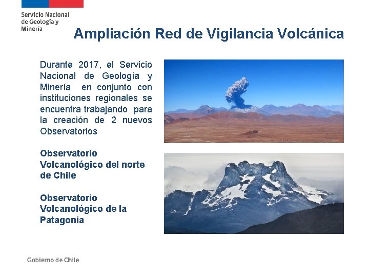 Ampliación Red de Vigilancia Volcánica Durante 2017, el Servicio Nacional de Geología y Minería