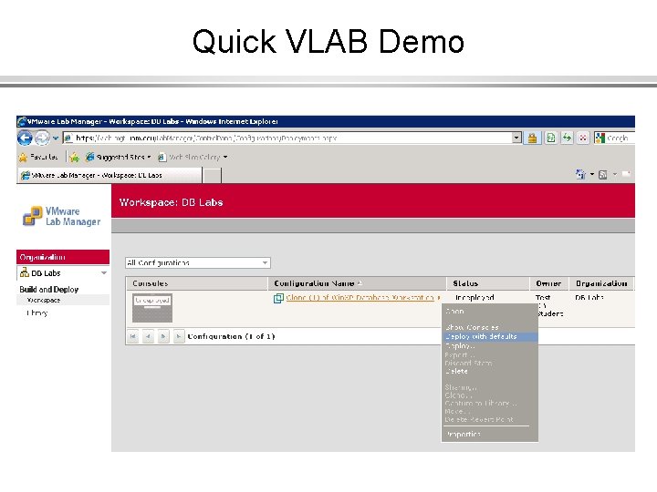 Quick VLAB Demo 