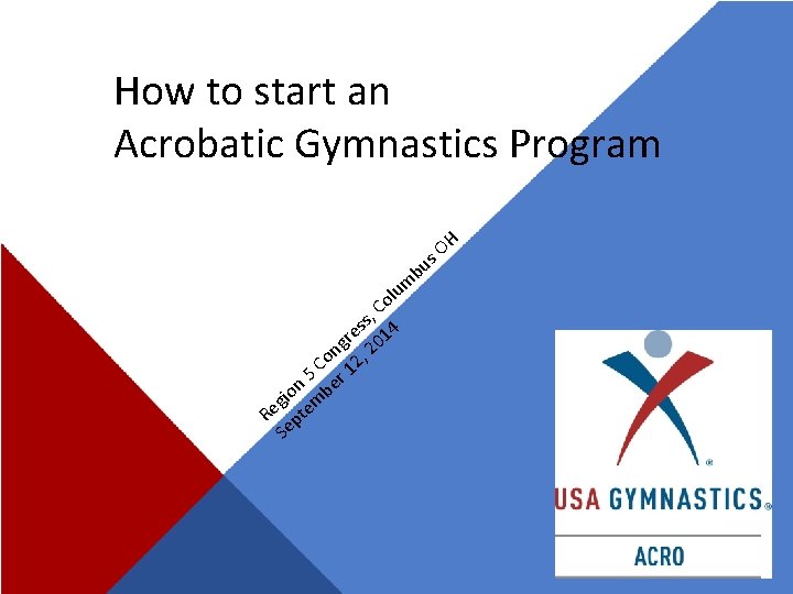 How to start an Acrobatic Gymnastics Program um l o , C s es