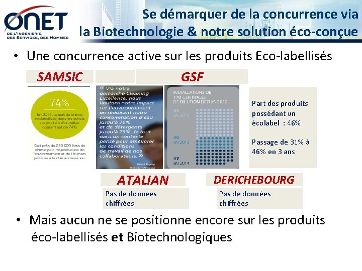 Se démarquer de la concurrence via la Biotechnologie & notre solution éco-conçue • Une