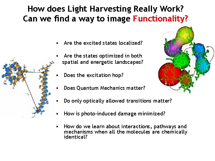How does Light Harvesting Really Work? Can we find a way to image Functionality?