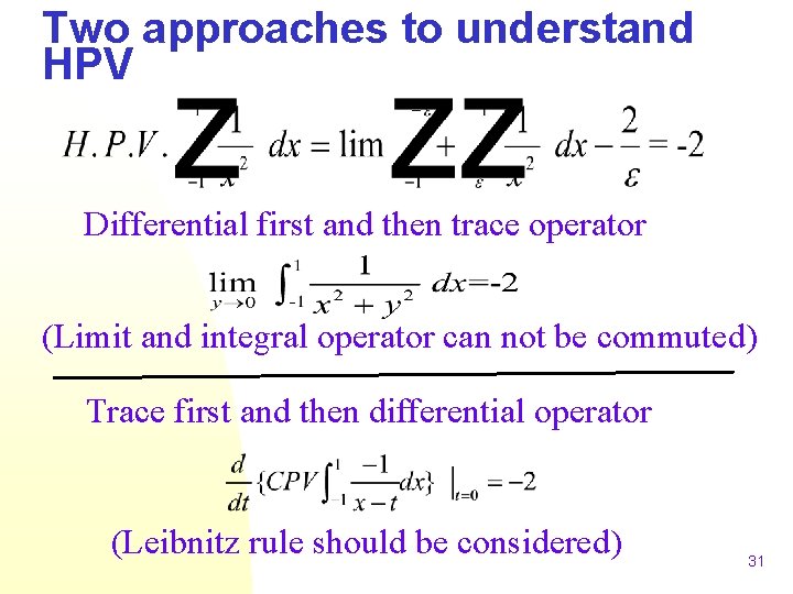 Two approaches to understand HPV Differential first and then trace operator (Limit and integral