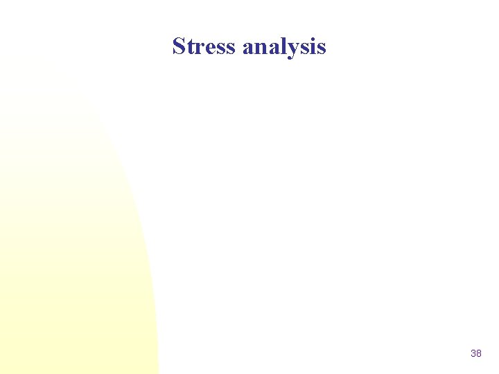 Stress analysis 38 