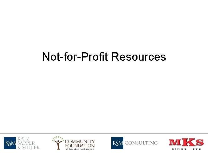 Not-for-Profit Resources 