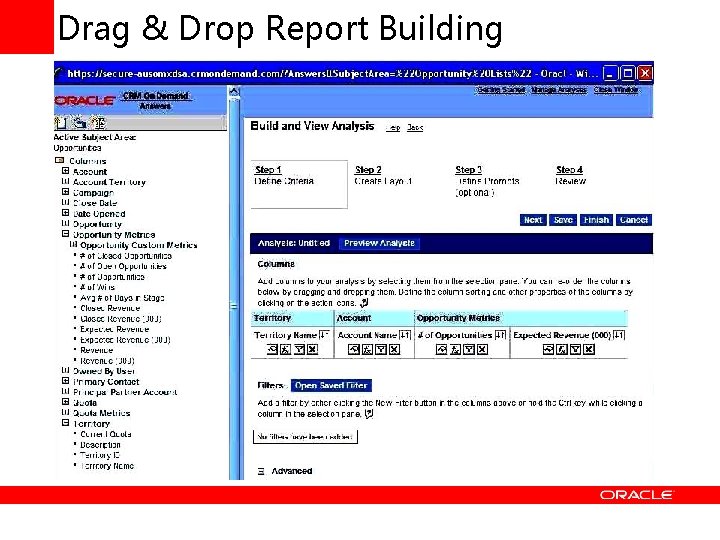 Drag & Drop Report Building 