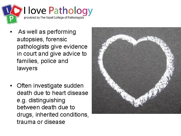  • As well as performing autopsies, forensic pathologists give evidence in court and