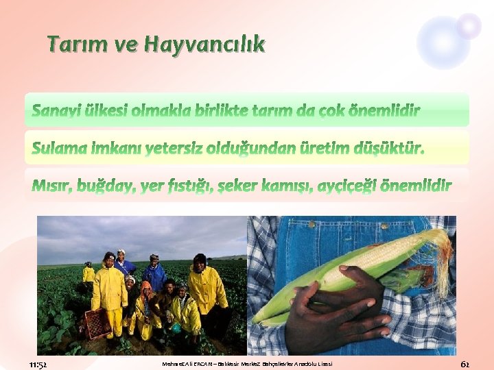 Tarım ve Hayvancılık 11: 52 Mehmet Ali ERCAN – Balıkesir Merkez Bahçelievler Anadolu Lisesi