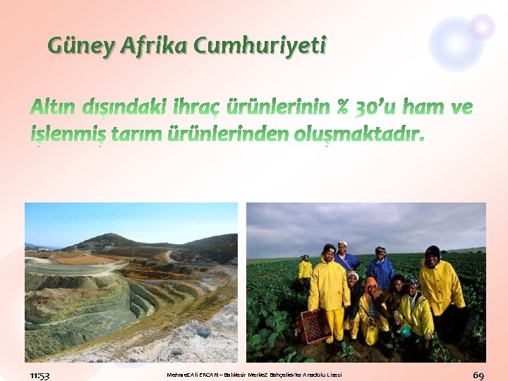 Güney Afrika Cumhuriyeti 11: 53 Mehmet Ali ERCAN – Balıkesir Merkez Bahçelievler Anadolu Lisesi