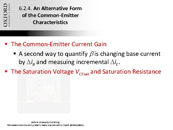 6. 2. 4. An Alternative Form of the Common-Emitter Characteristics § The Common-Emitter Current