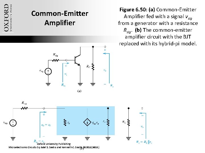 Common-Emitter Amplifier Oxford University Publishing Microelectronic Circuits by Adel S. Sedra and Kenneth C.