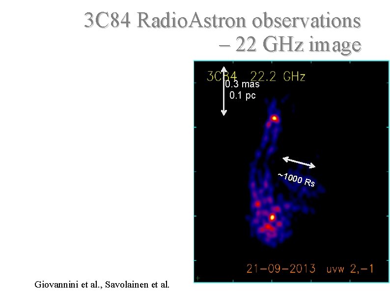 3 C 84 Radio. Astron observations – 22 GHz image 0. 3 mas 0.