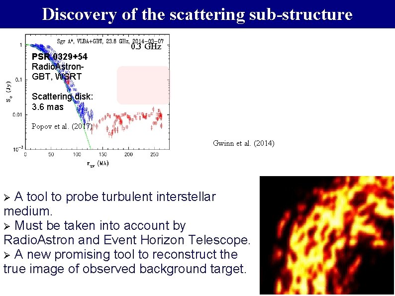 Discovery of the scattering sub-structure 0. 3 GHz PSR 0329+54 Radio. Astron. GBT, WSRT