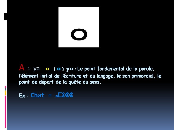 A : ya ⴰ ( a ) ya : Le point fondamental de la